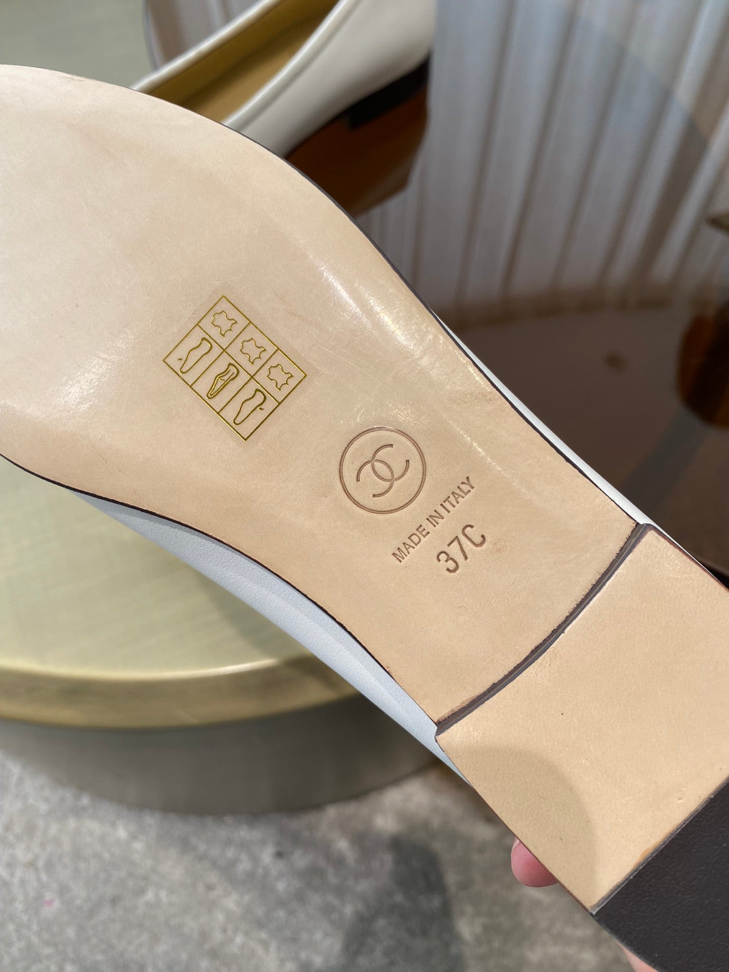 BALLET FLATS WHITE BLACK LAMBSKIN