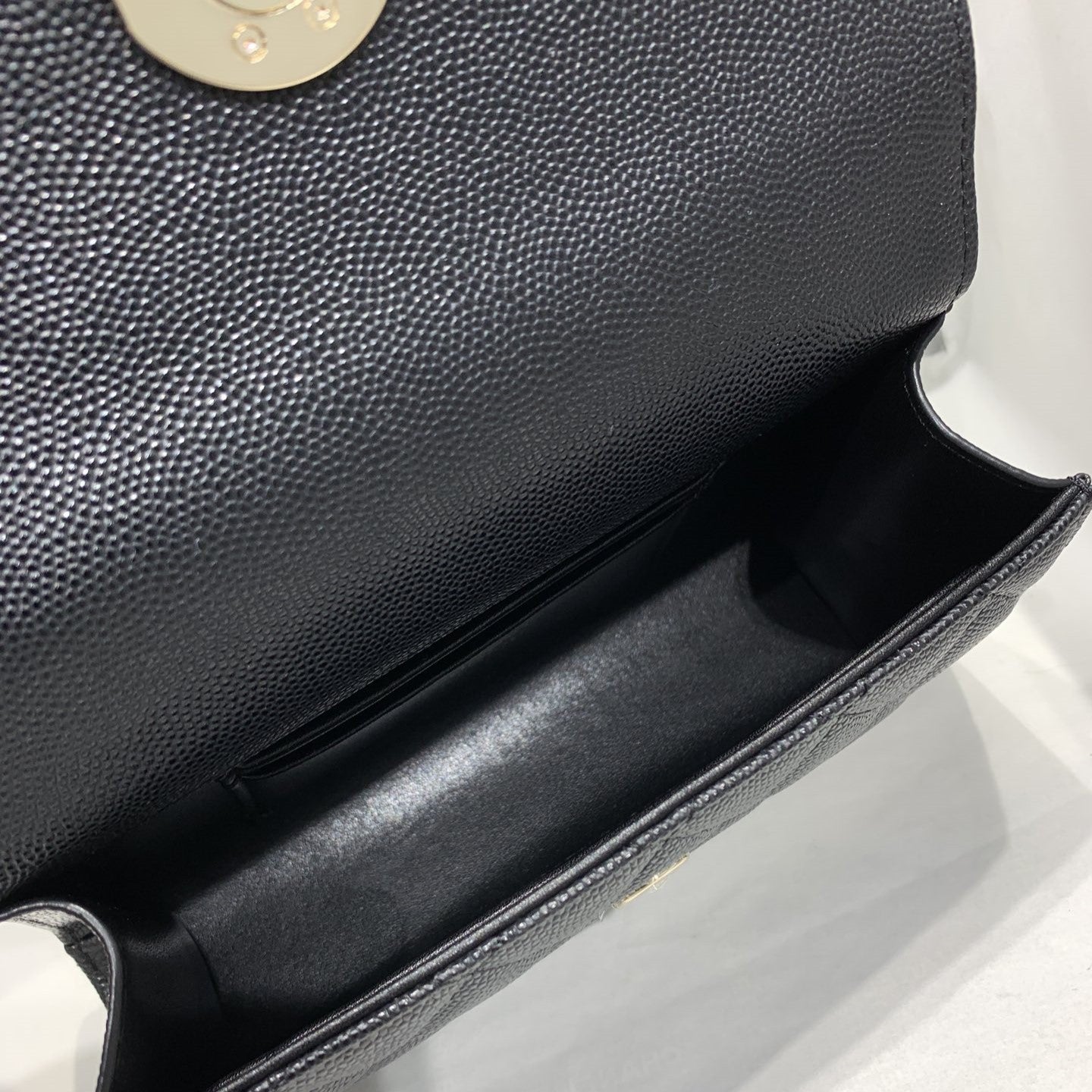 Chanel Style Mini Flap Bag 19cm Black Caviar Gold Hardware – Style219