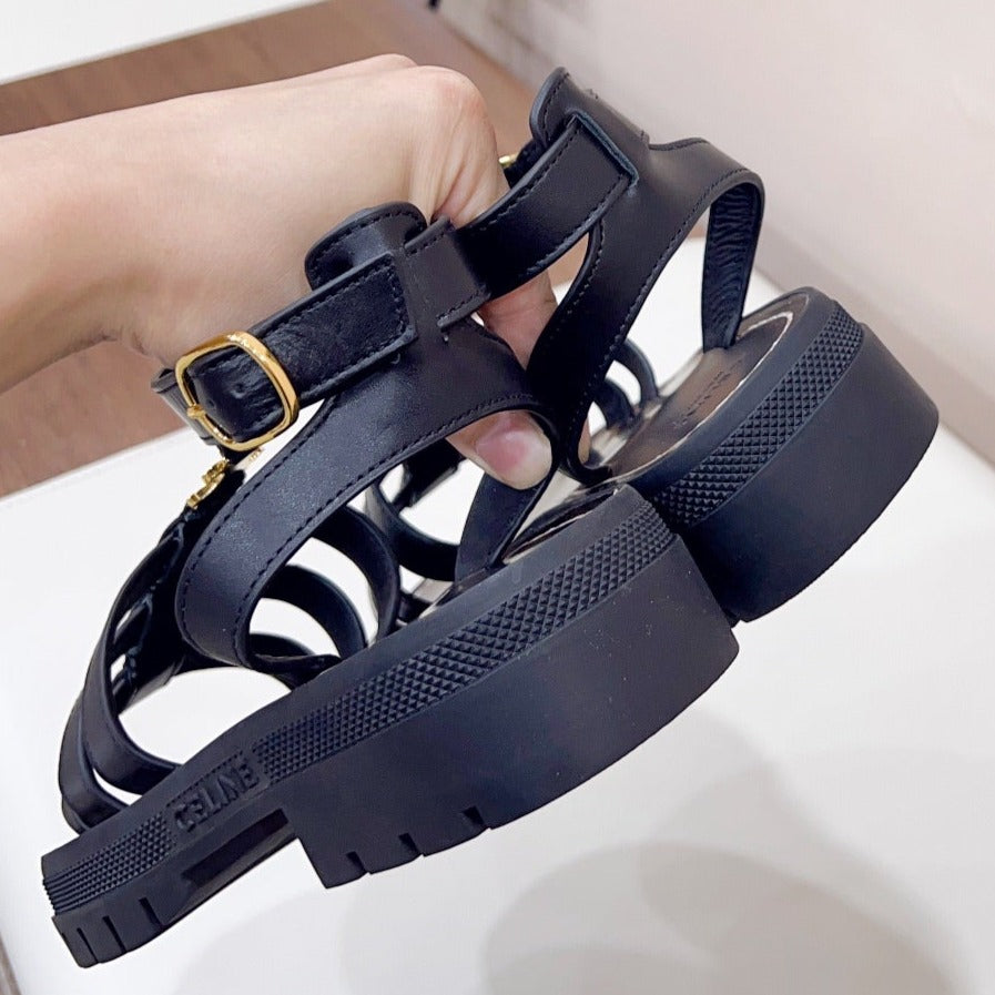 LYMPIA GLADIATOR SANDAL IN CALFSKIN BLACK