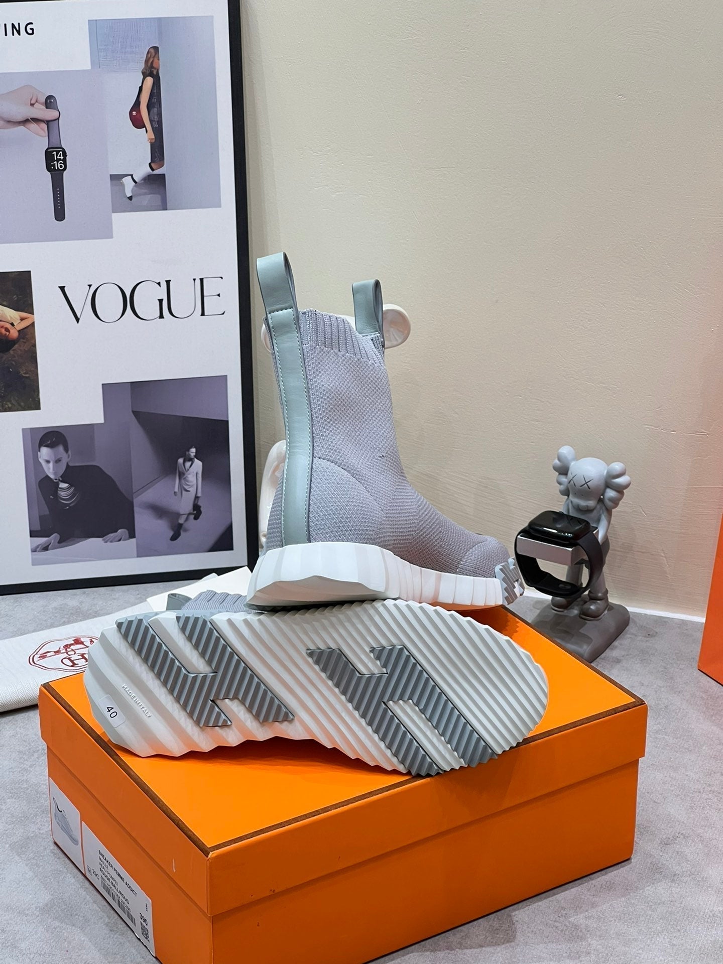 H FUN CLASSIC SNEAKER STYLISH LIGHT GRAY FABRIC