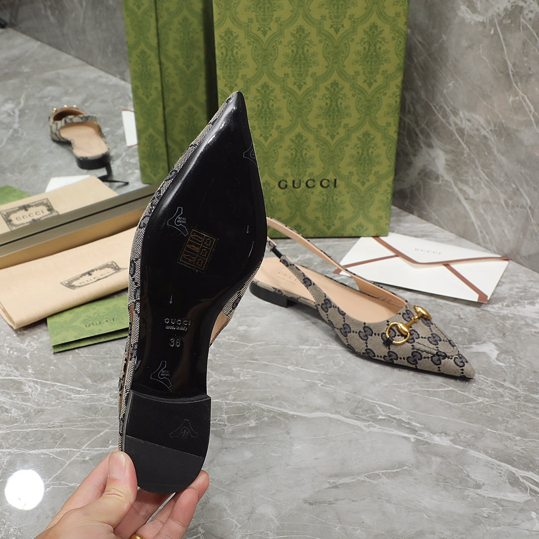 GG Flat Sandals Black Caro