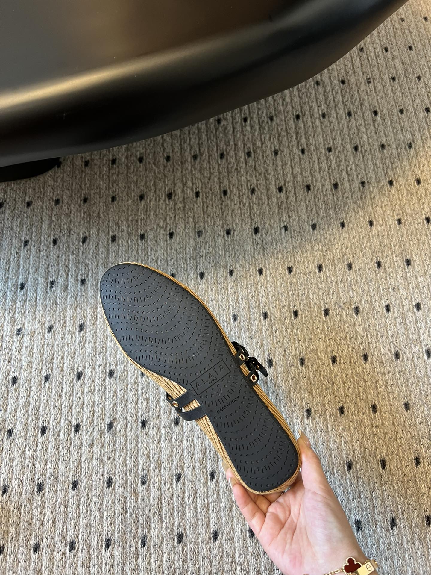 ALAIA MARY JANE SHOES IN BEIGE ZP CUSTOM STRAW AND DENIM