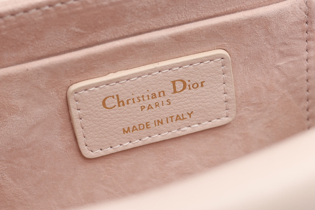 JOLIE TOP HANDLE BAG 19 IN PALE PINK CANNAGE CALFSKIN