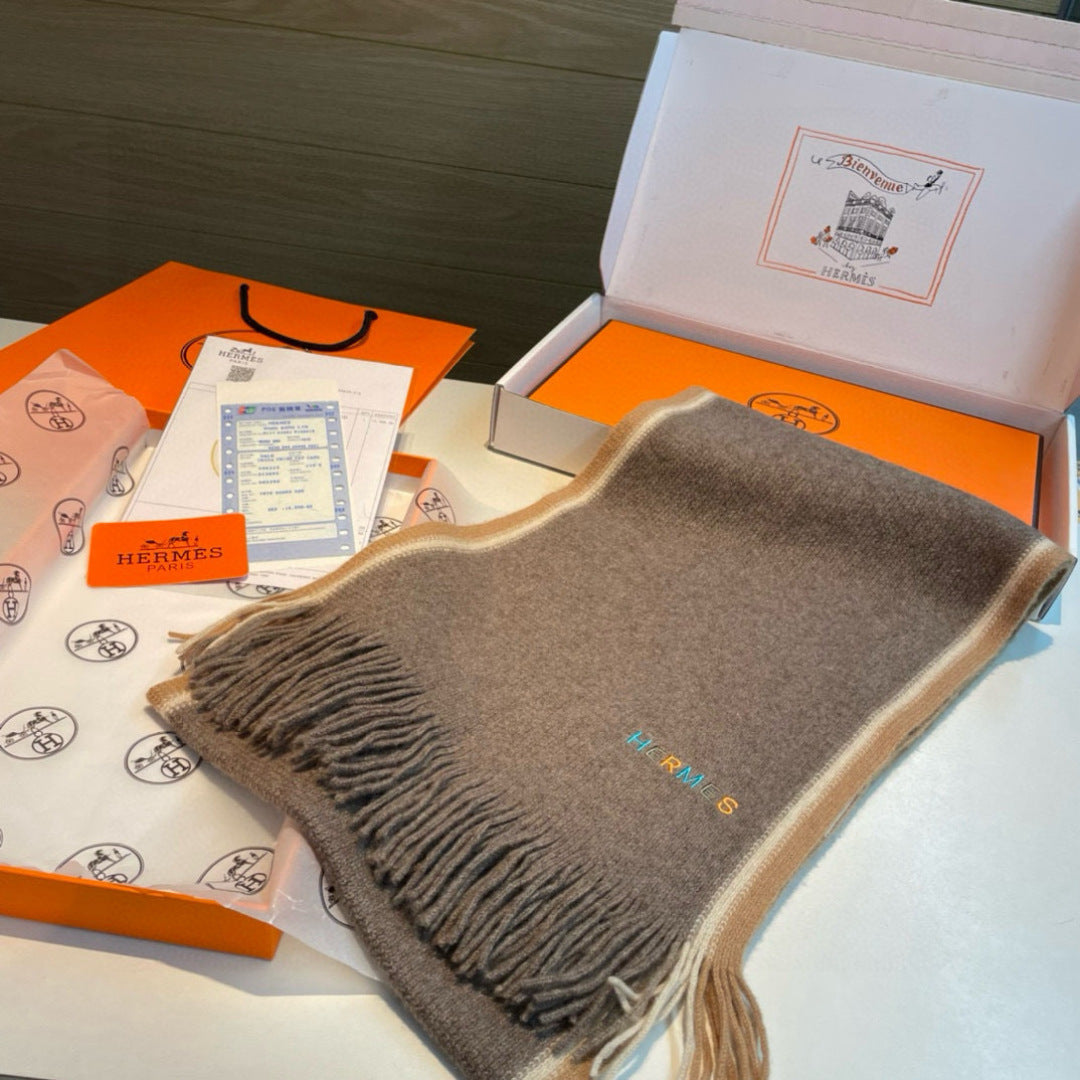 HERMES 25S SCARF 180 IN CASHMERE 989876