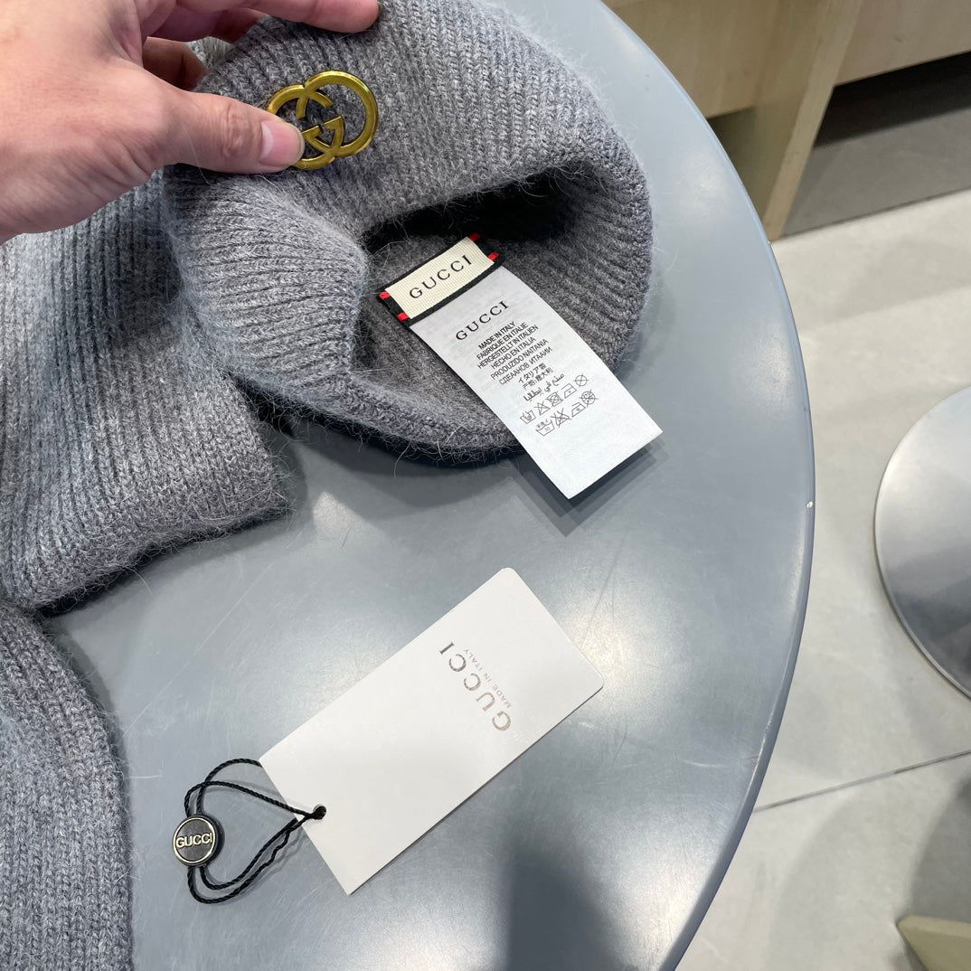 SET SCARF AND HAT IN DOVE GRAY CASHMERE 436241