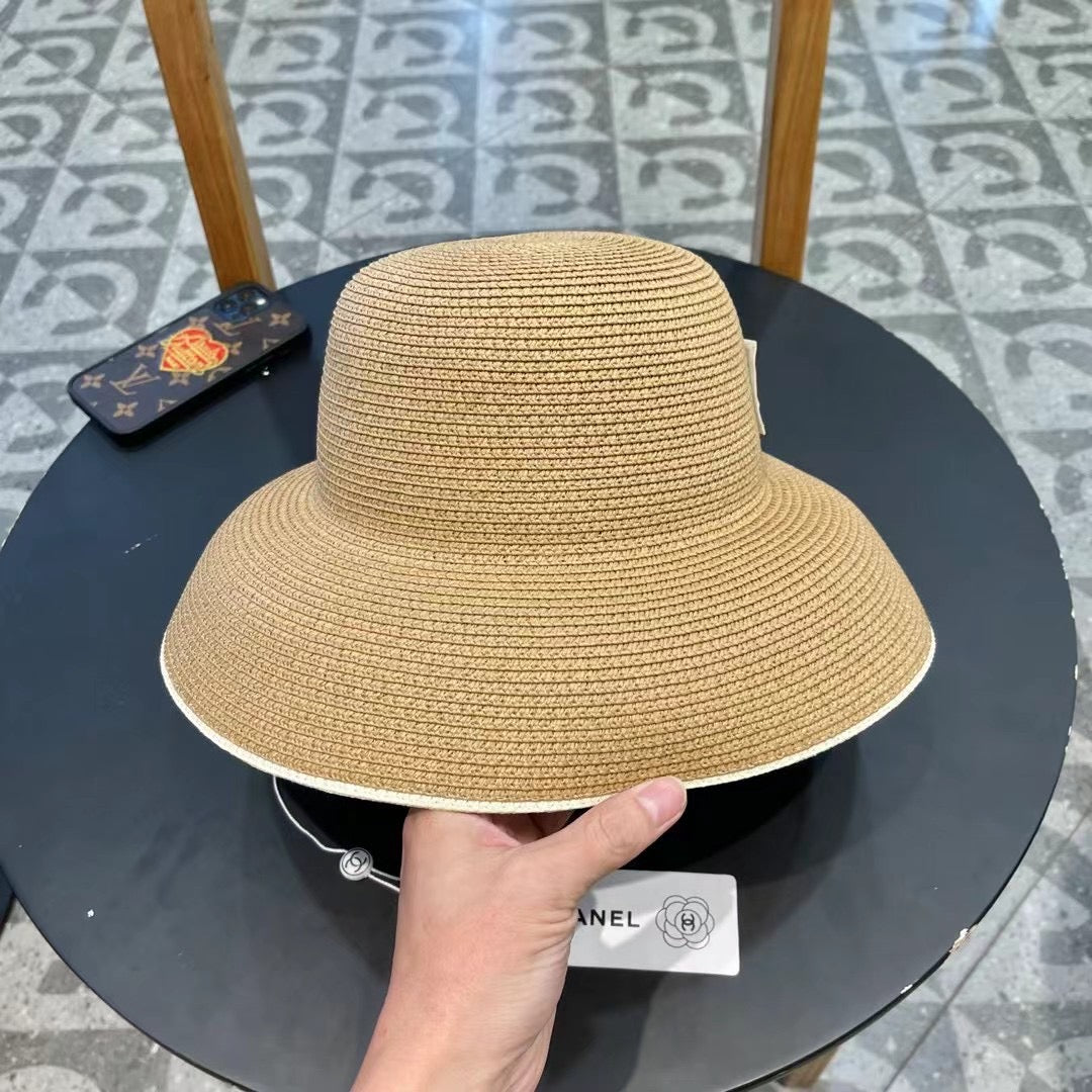 STRAW CLOCHE HAT BROWN 672754