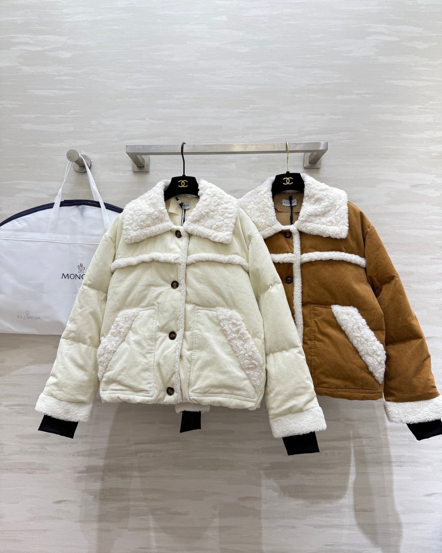 Moncler Style Velvet Fur Jacket