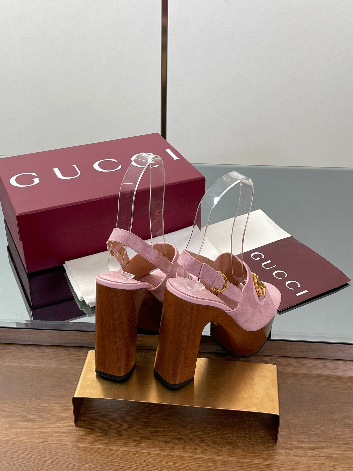 HIGH HEEL SANDALS 13 CM IN PINK CALFSKIN MIX SUEDUE GOLD HARDWARE