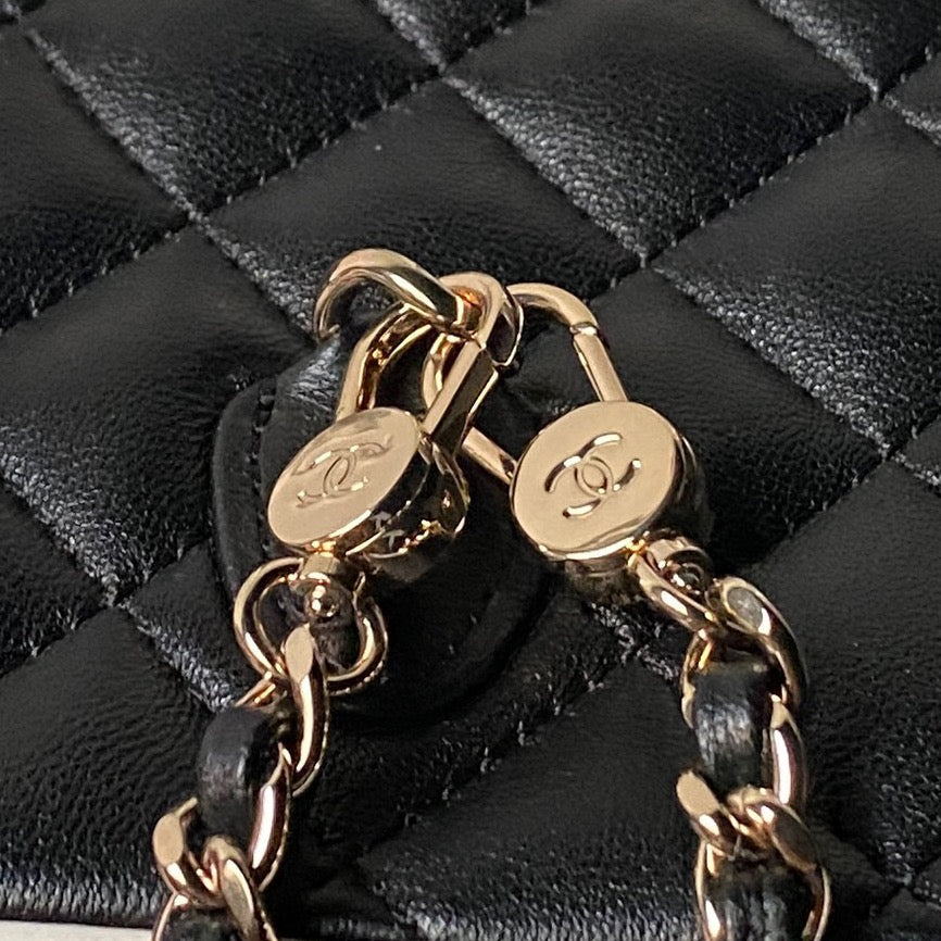 CHANEL 25S MINI BACKPACK 18 IN BLACK LAMBSKIN