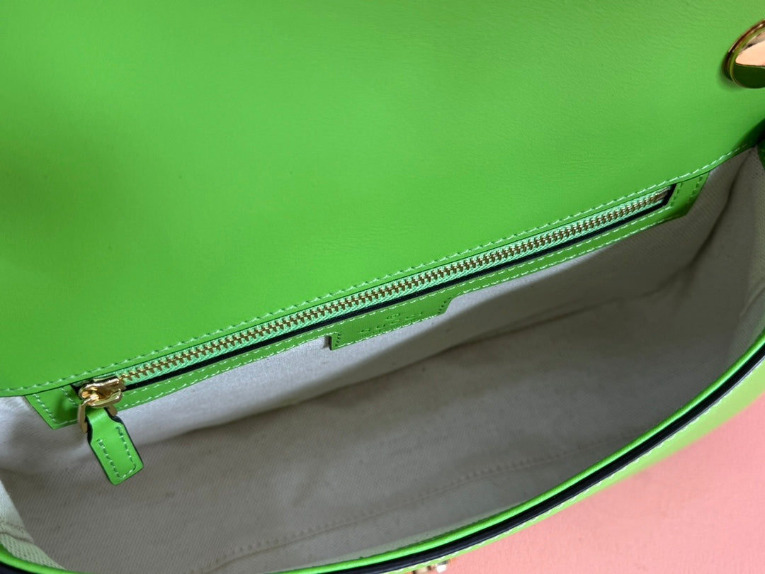 GUCCI 26S BLONDIE BAG 27 IN GREEN CALFSKIN