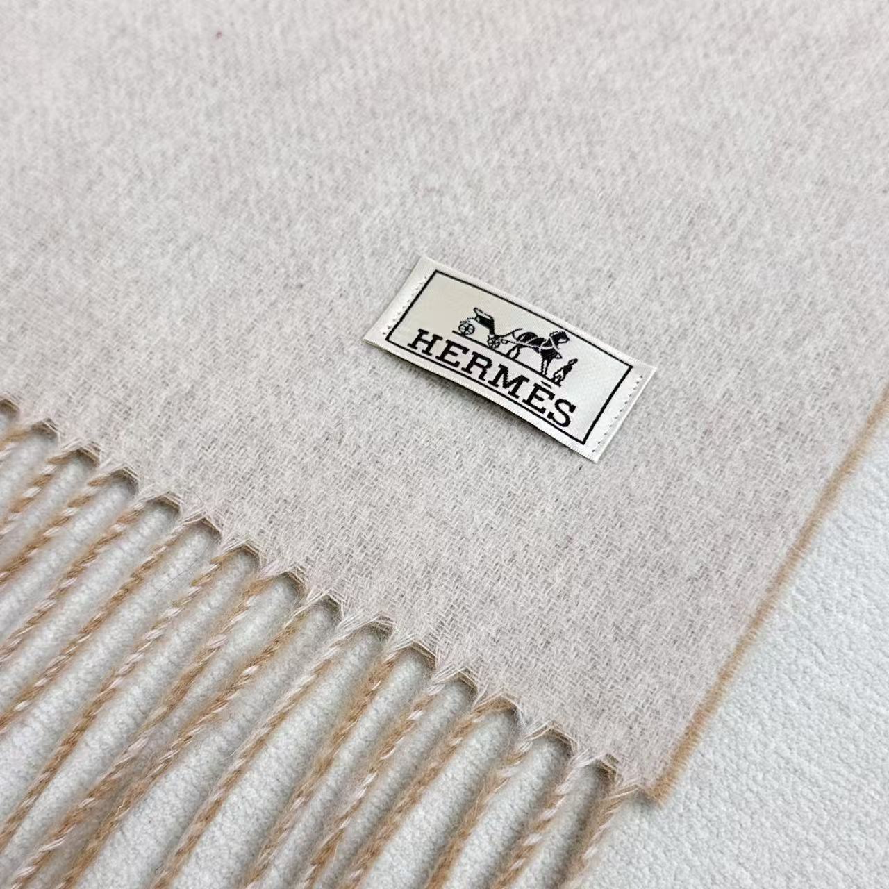 HERMES 25S SCARF 190 IN CASHMERE 985999
