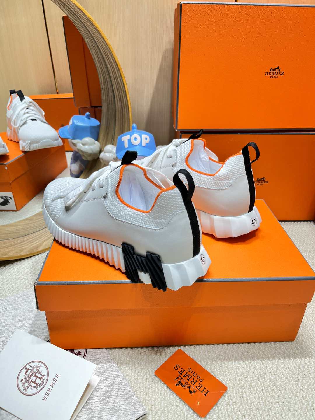 DEPART SLIP-ON SNEAKER IN WHITE KNIT AND CALFSKIN