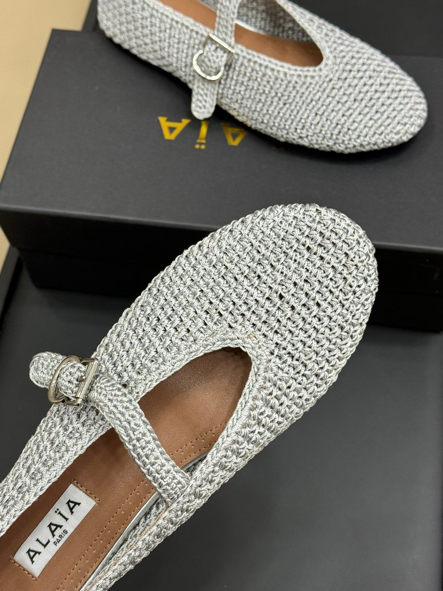 HANDWOVEN BALLET FLAT LIGHT BLUE