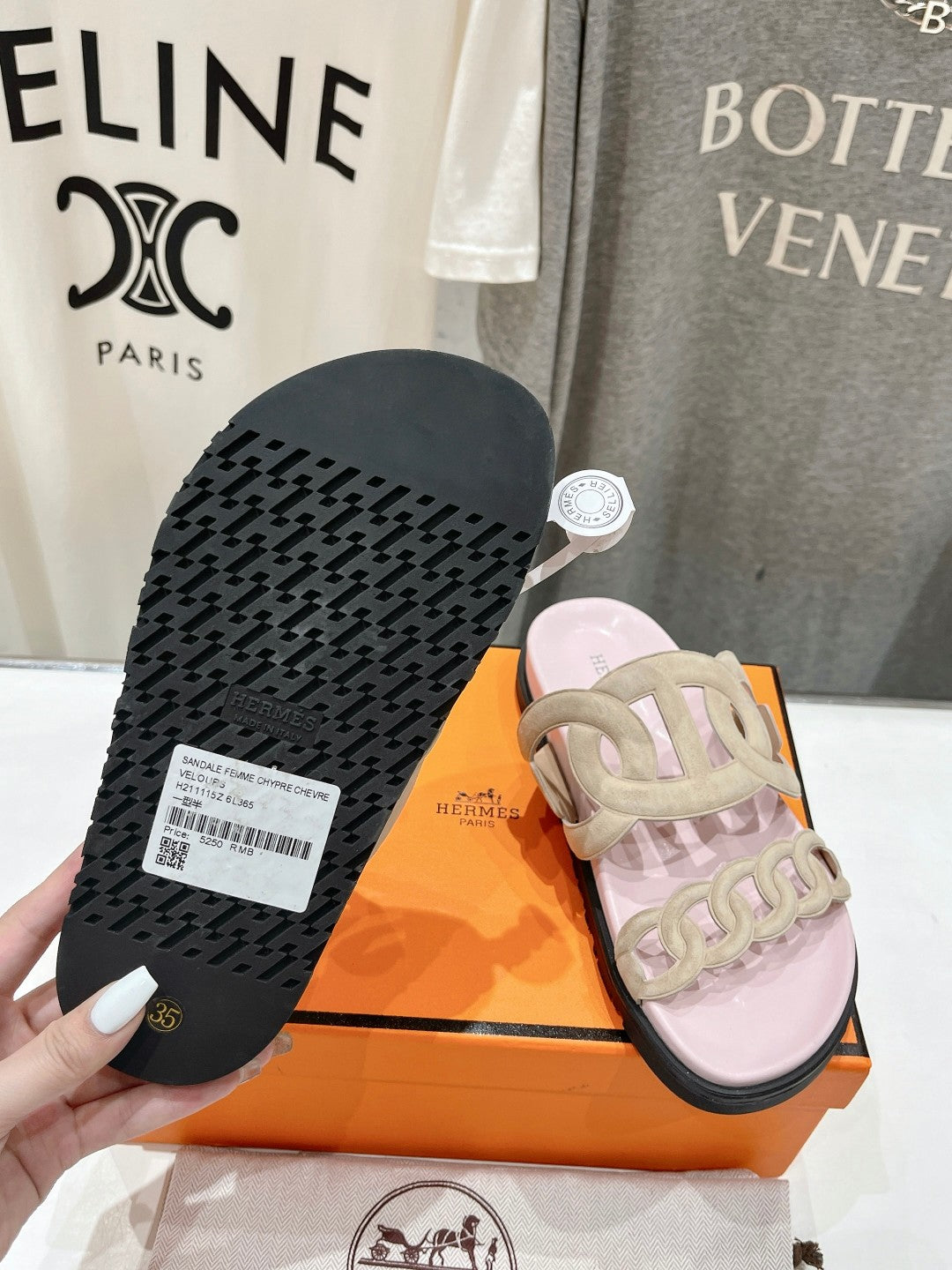 EXTRA SANDAL PASTEL PINK CALFSKIN