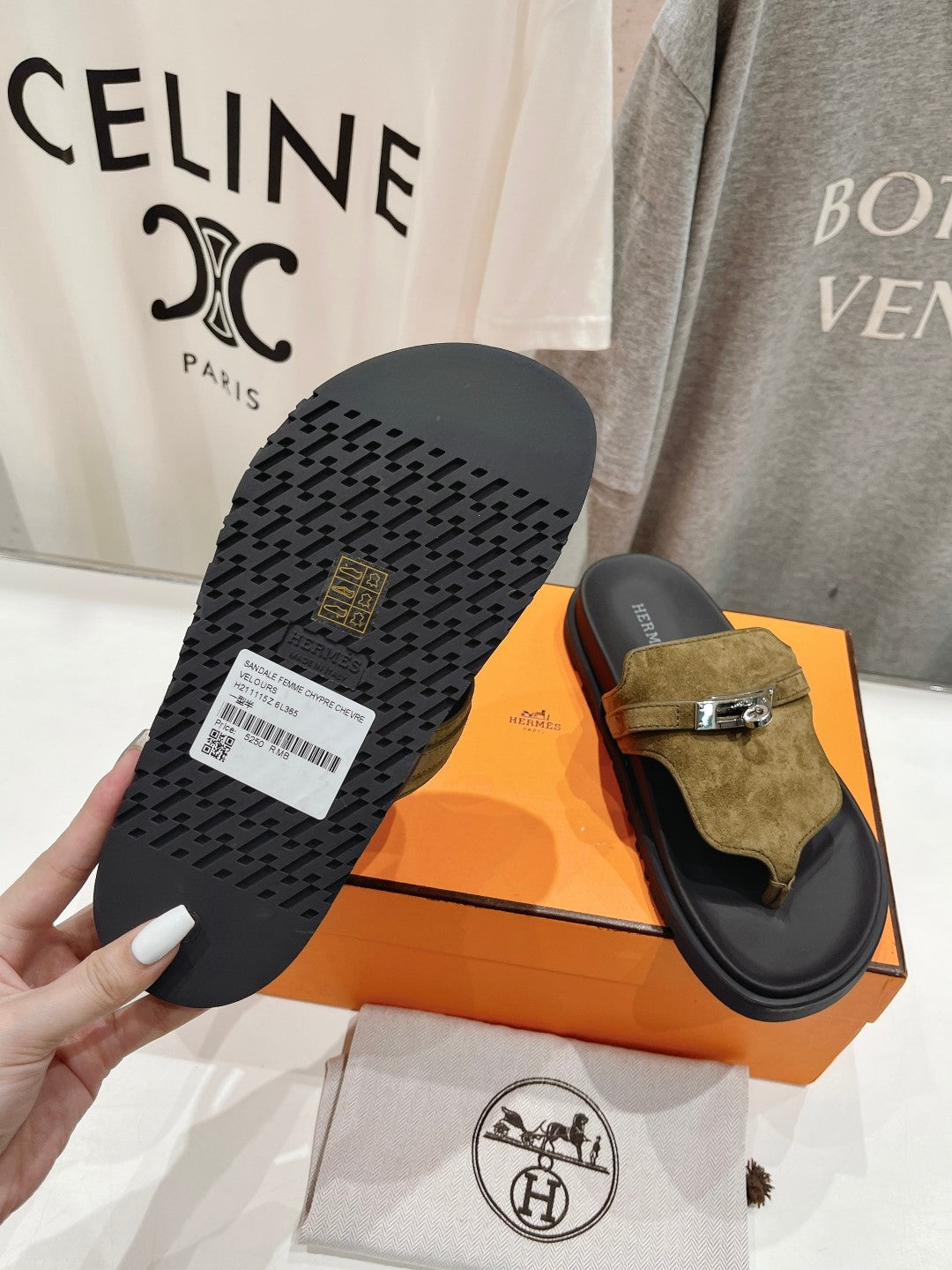 EMPIRE SANDAL BLACK MIX ARMY GREEN SUEDE