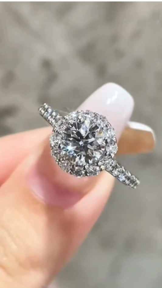 1.00ct Lab-Grown Diamond Style-Halo Ring Round Cut-1 | IGI Certified | PT950 Platinum