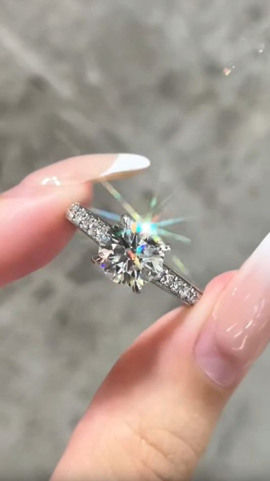 1.50ct Lab-Grown Diamond Style-Halo Ring Four-prong | IGI Certified | PT950 Platinum