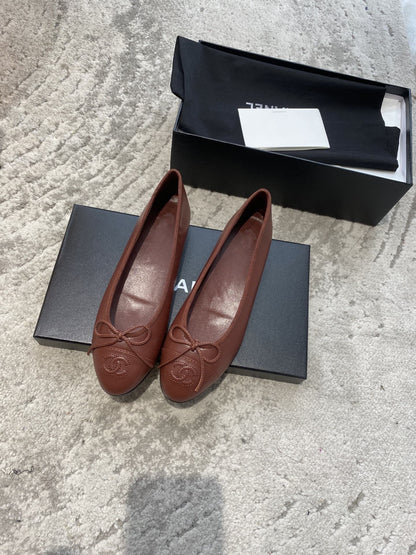 BALLET FLATS BURGUNDY LAMBSKIN