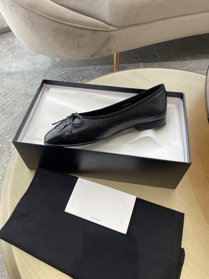 BALLET FLATS ALL BLACK LAMBSKIN