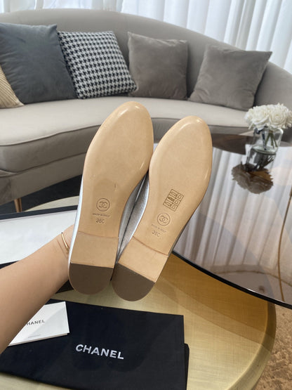 BALLET FLATS SILVER LAMBSKIN