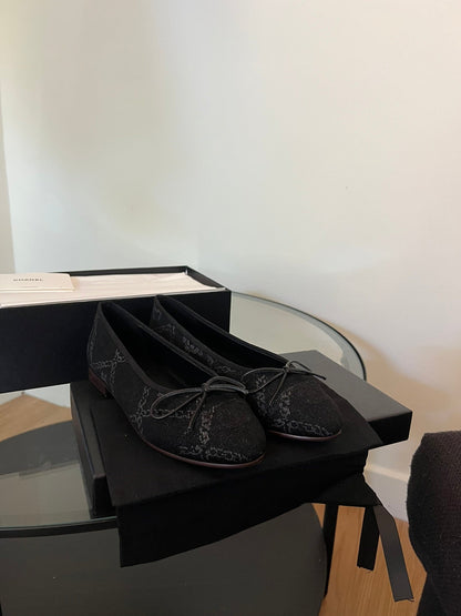 ballet flats black denim