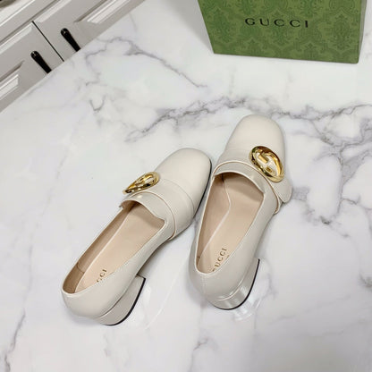 GUCCI 26S BLONDIE HIGH HEELS 55 MM IN WHITE CALFSKIN
