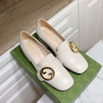 GUCCI 26S BLONDIE HIGH HEELS 55 MM IN WHITE CALFSKIN