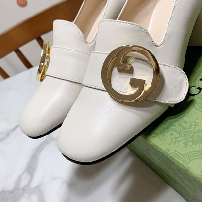 GUCCI 26S BLONDIE HIGH HEELS 55 MM IN WHITE CALFSKIN