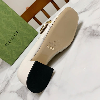GUCCI 26S BLONDIE HIGH HEELS 55 MM IN WHITE CALFSKIN