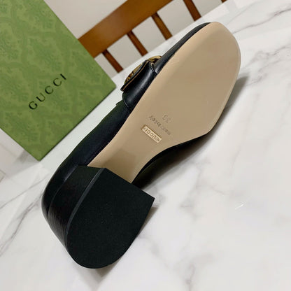 GUCCI 26S BLONDIE HIGH HEELS 55 MM IN BLACK CALFSKIN