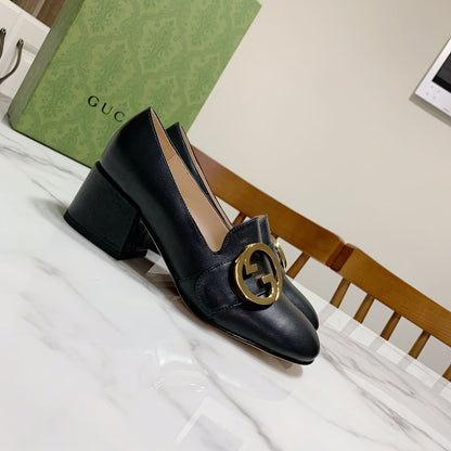 GUCCI 26S BLONDIE HIGH HEELS 55 MM IN BLACK CALFSKIN