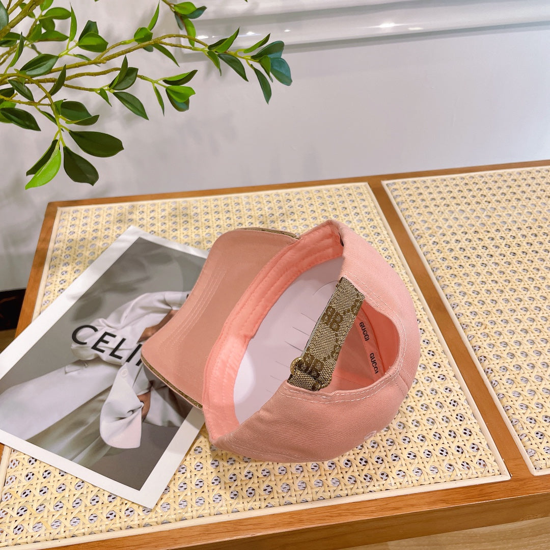 BASEBALL HAT IN PEACHY PINK JACQUARD FABRIC 219953