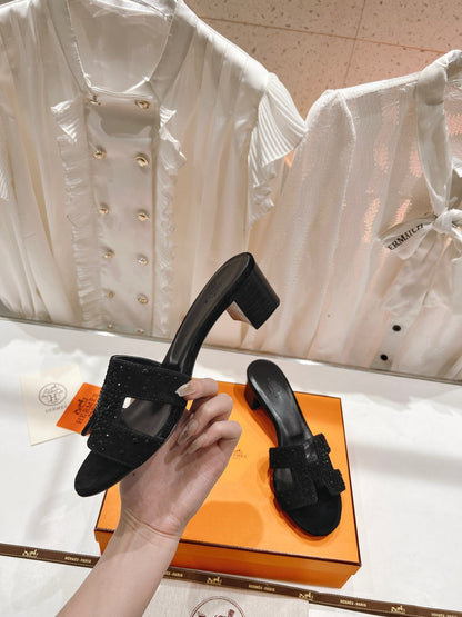 0ASIS SANDALS LAMBSKIN ATTACH CRYSTAL-BLACK