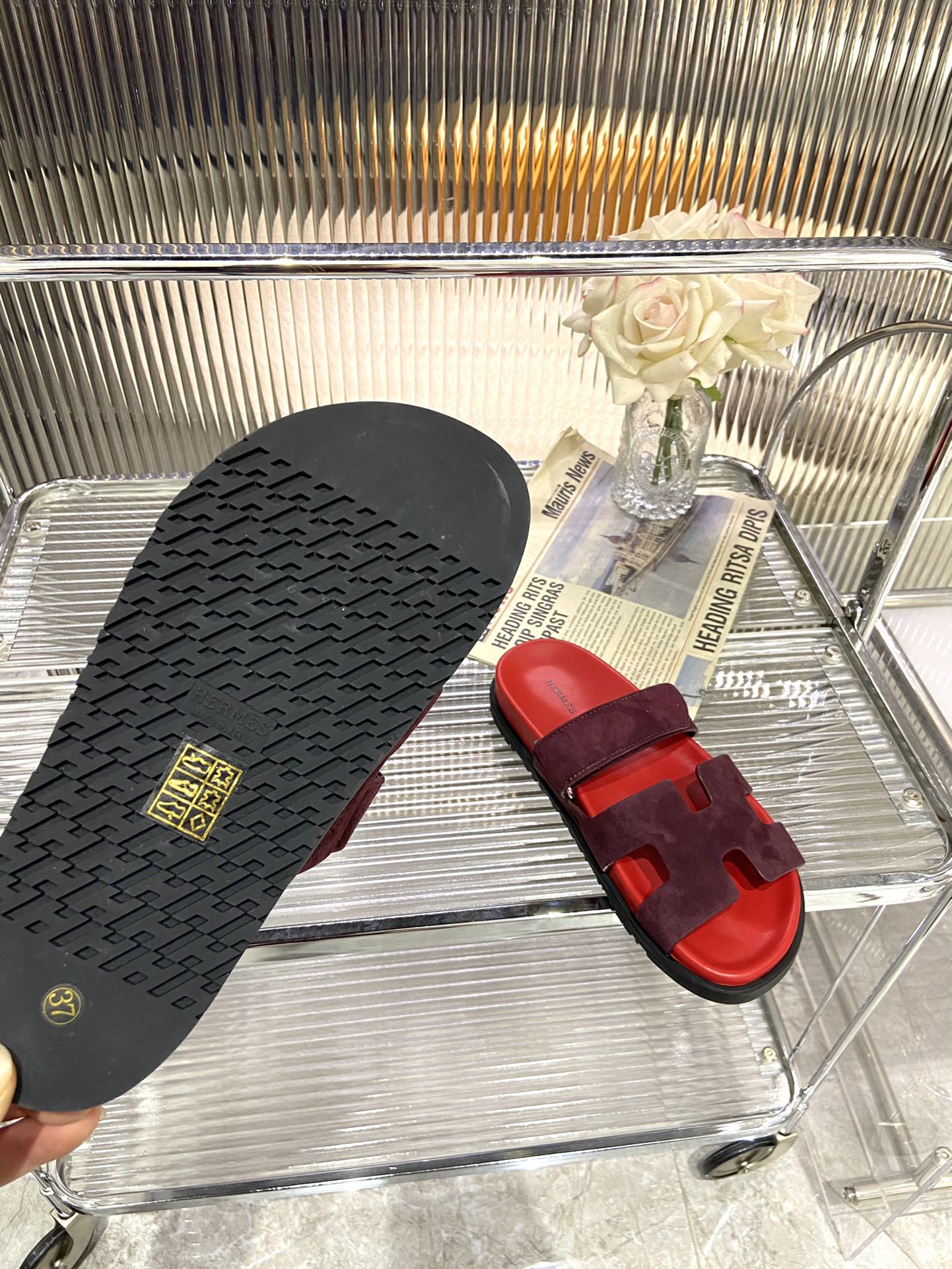 CHYPRE SANDAL CHERRY MIX JAM SUEDE