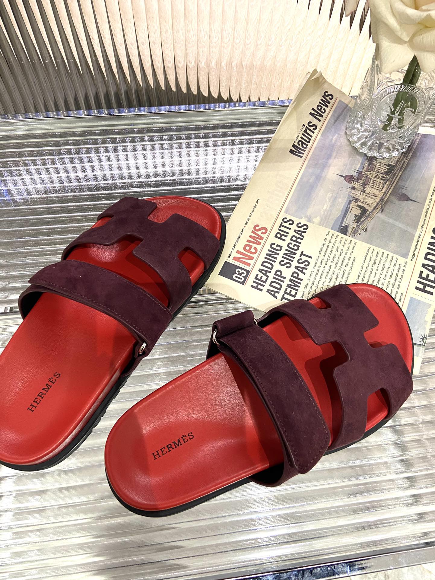 CHYPRE SANDAL CHERRY MIX JAM SUEDE