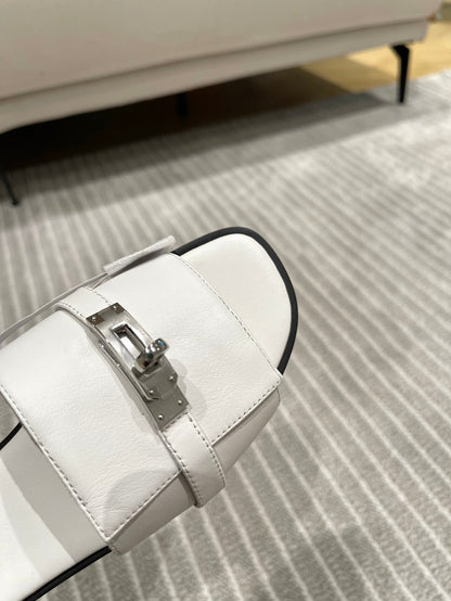 GABRIEL SANDAL WHITE CALFSKIN