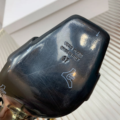 BALMAIN 25S CROSSOVER STRAP HIGH HEELS 95MM IN BLACK CALFSKIN