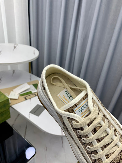 GG SNEAKER FLATFORM LIGHT BROWN CANVAS