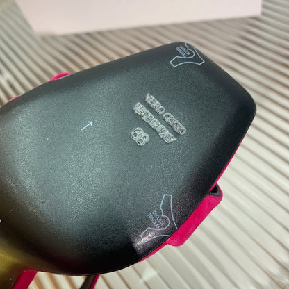 BALMAIN 25S HIGH HEEL SANDALS 95MM IN FUCHSIA SUEDE