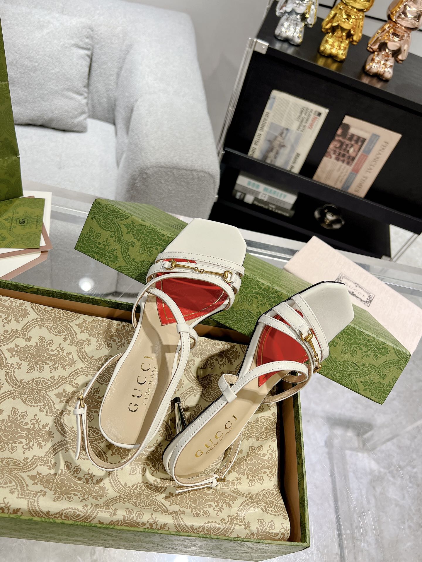 HIGH HEEL 65MM IN WHITE CALFSKIN WITH RED HEART