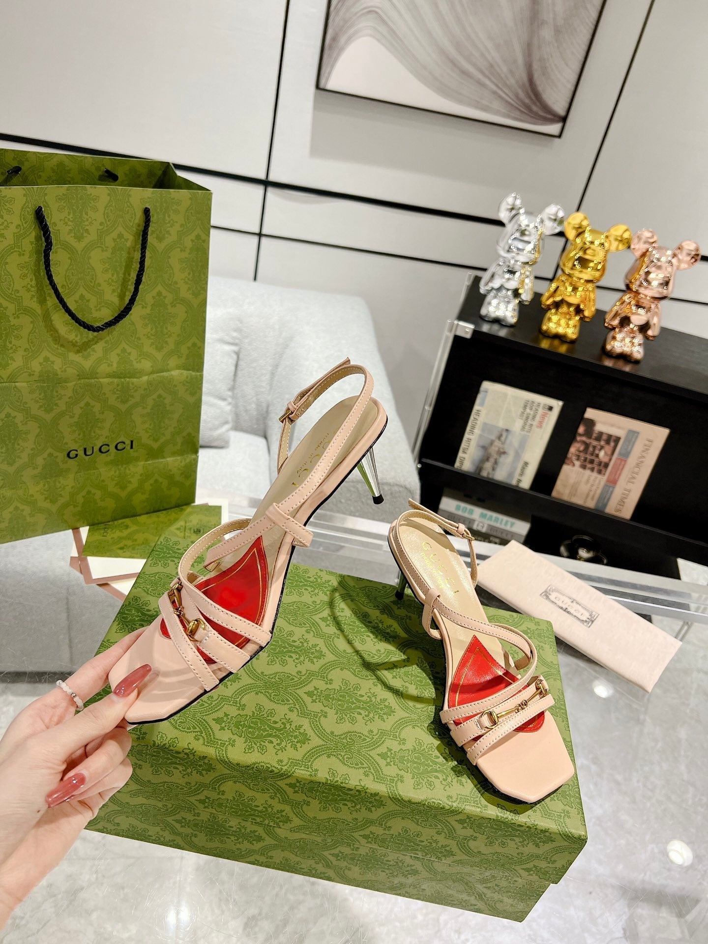 HIGH HEEL 65MM IN TAN BEIGE CALFSKIN WITH RED HEART