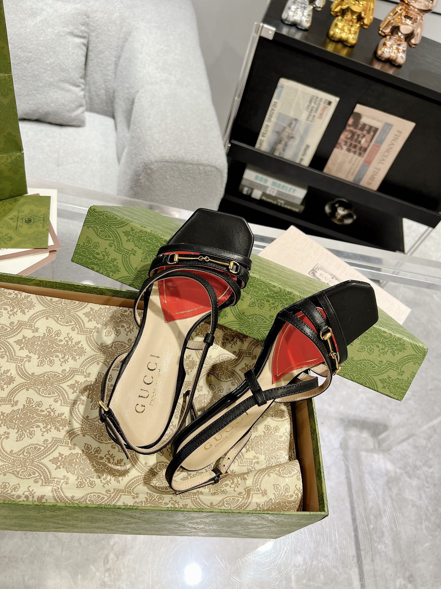 HIGH HEEL 65MM IN BLACK CALFSKIN WITH RED HEART