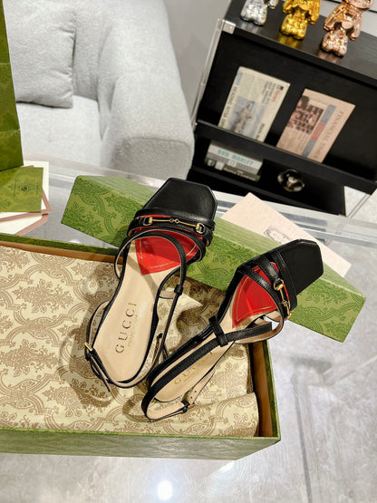 HIGH HEEL 65MM IN BLACK CALFSKIN WITH RED HEART