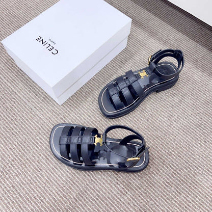 LYMPIA GLADIATOR SANDAL IN CALFSKIN BLACK