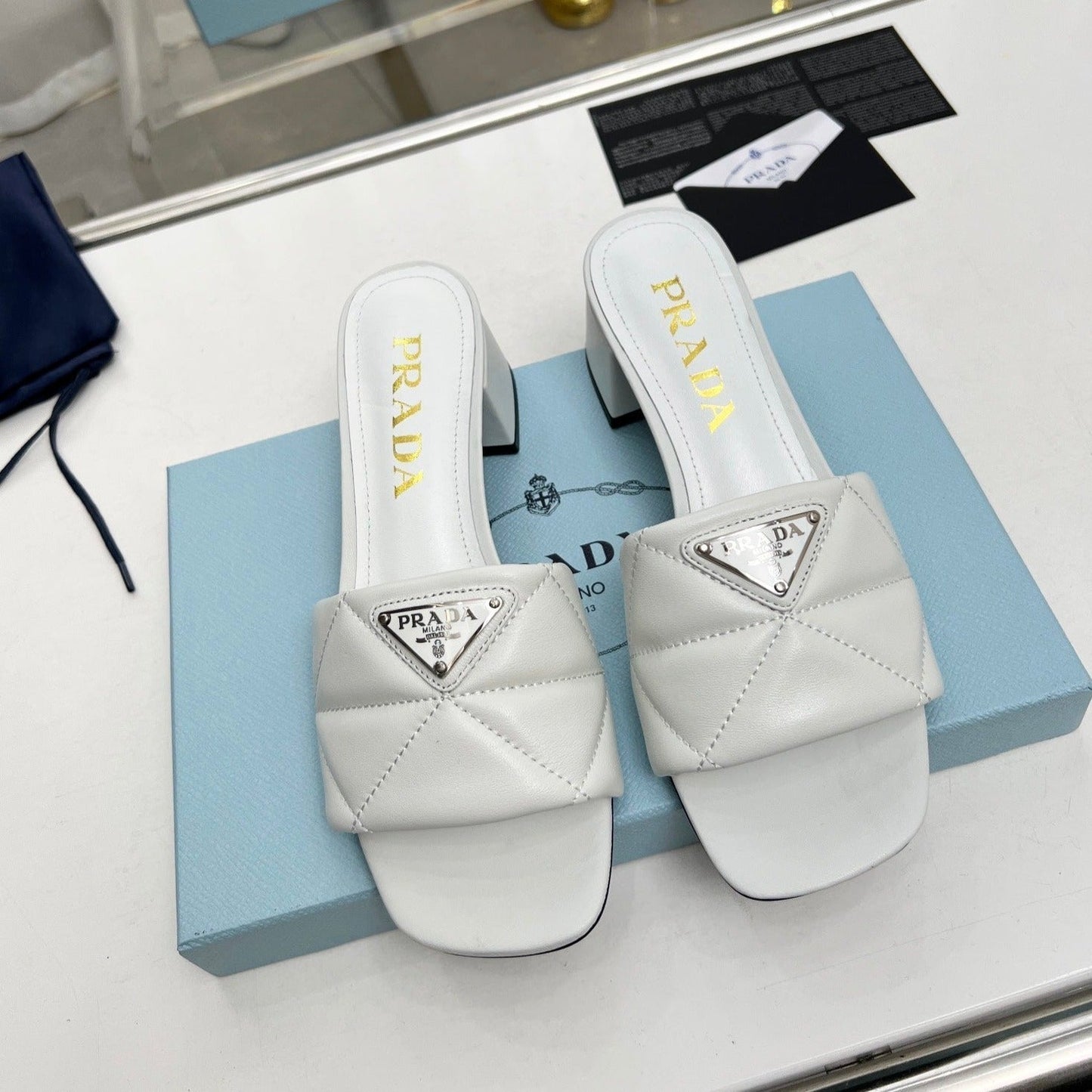 PRA EMBROIDERED SANDALS 45 WHITE LAMBSKIN