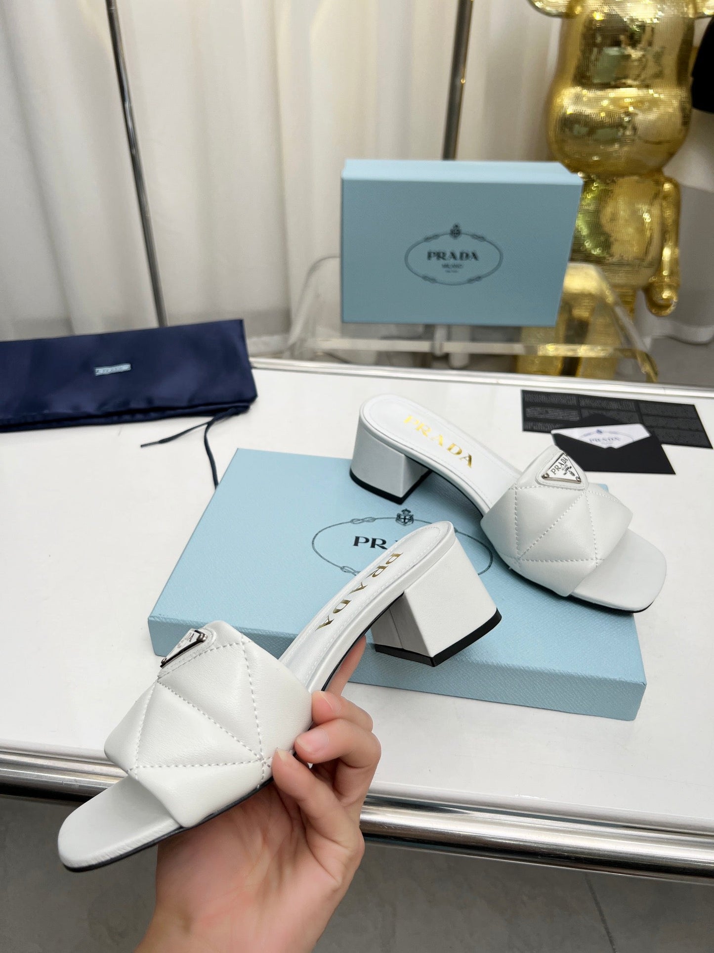 PRA EMBROIDERED SANDALS 45 WHITE LAMBSKIN