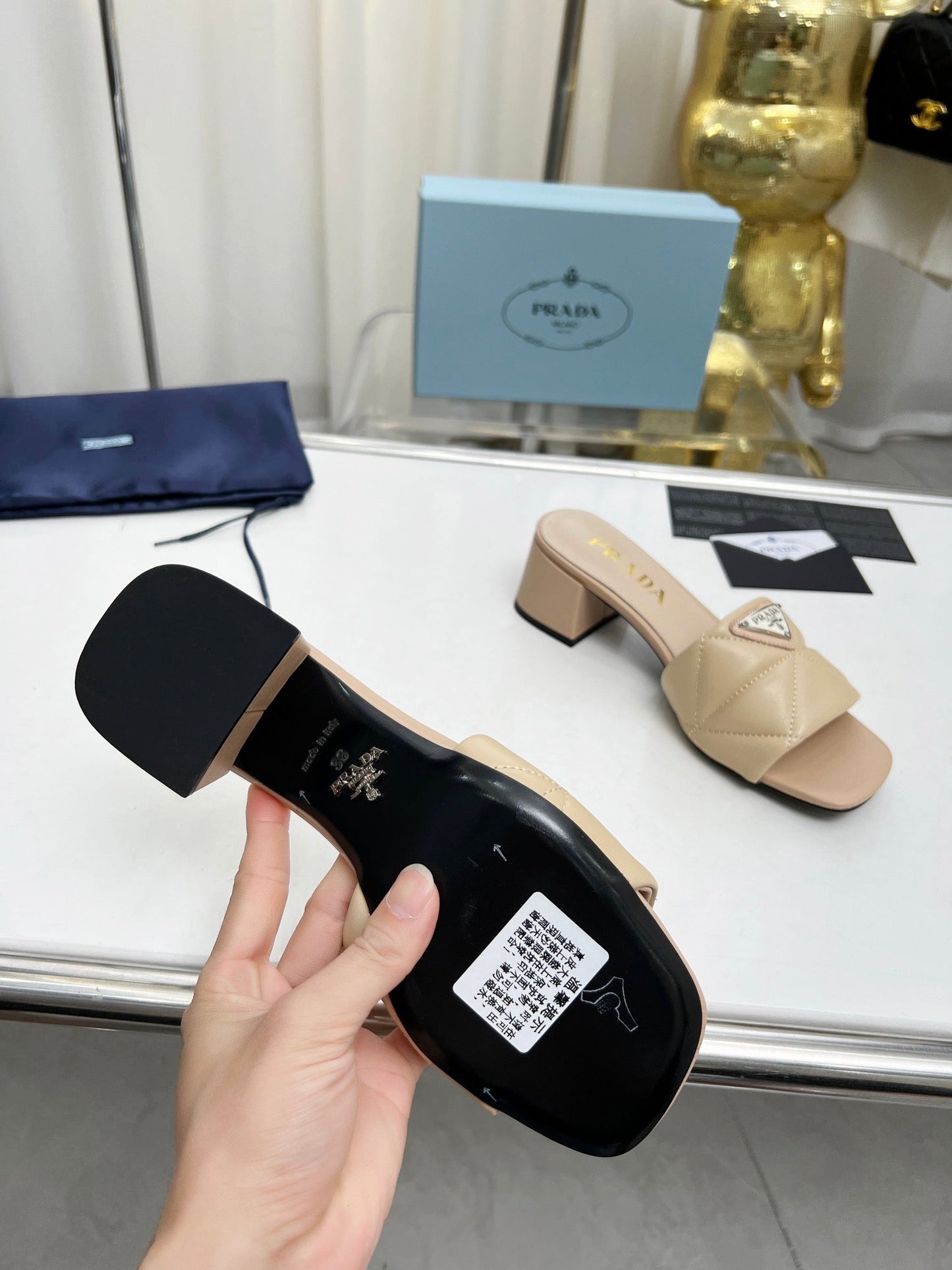 PRA EMBROIDERED SANDALS 45 BEIGE LAMBSKIN