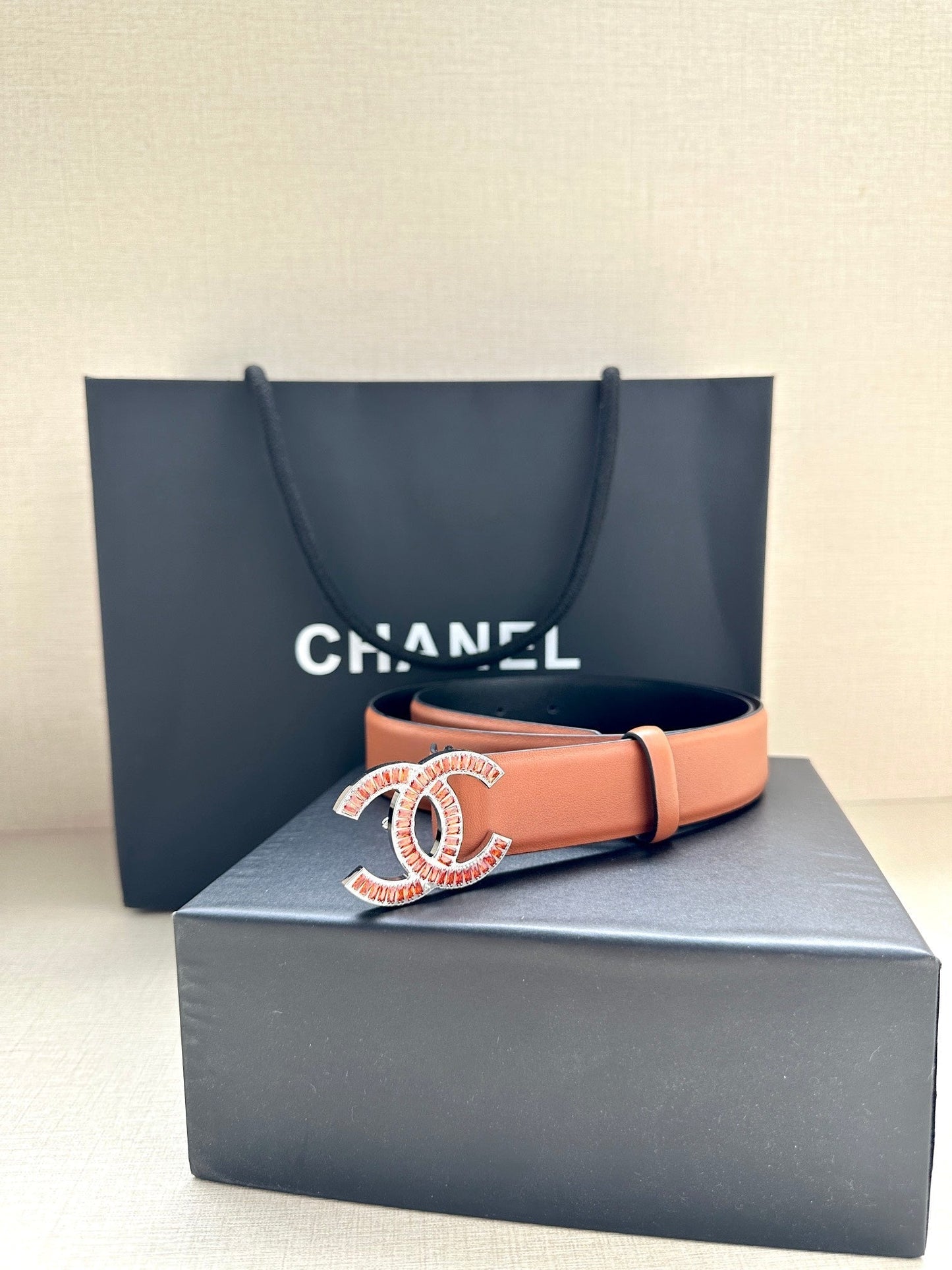 CHANEL 25S BELT 30 MM IN BROWN CALFSKIN 616969