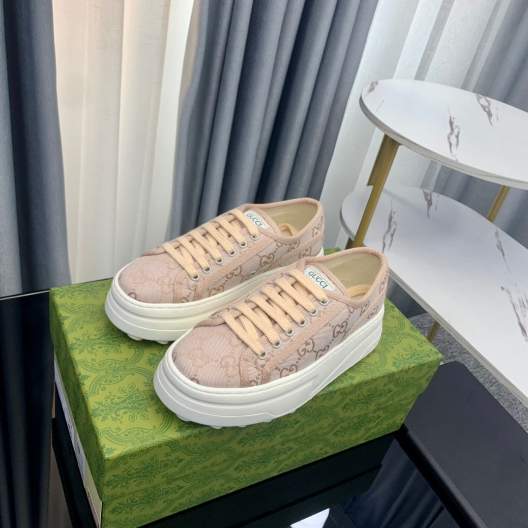 GG SNEAKER FLATFORM PASTEL PINK CANVAS