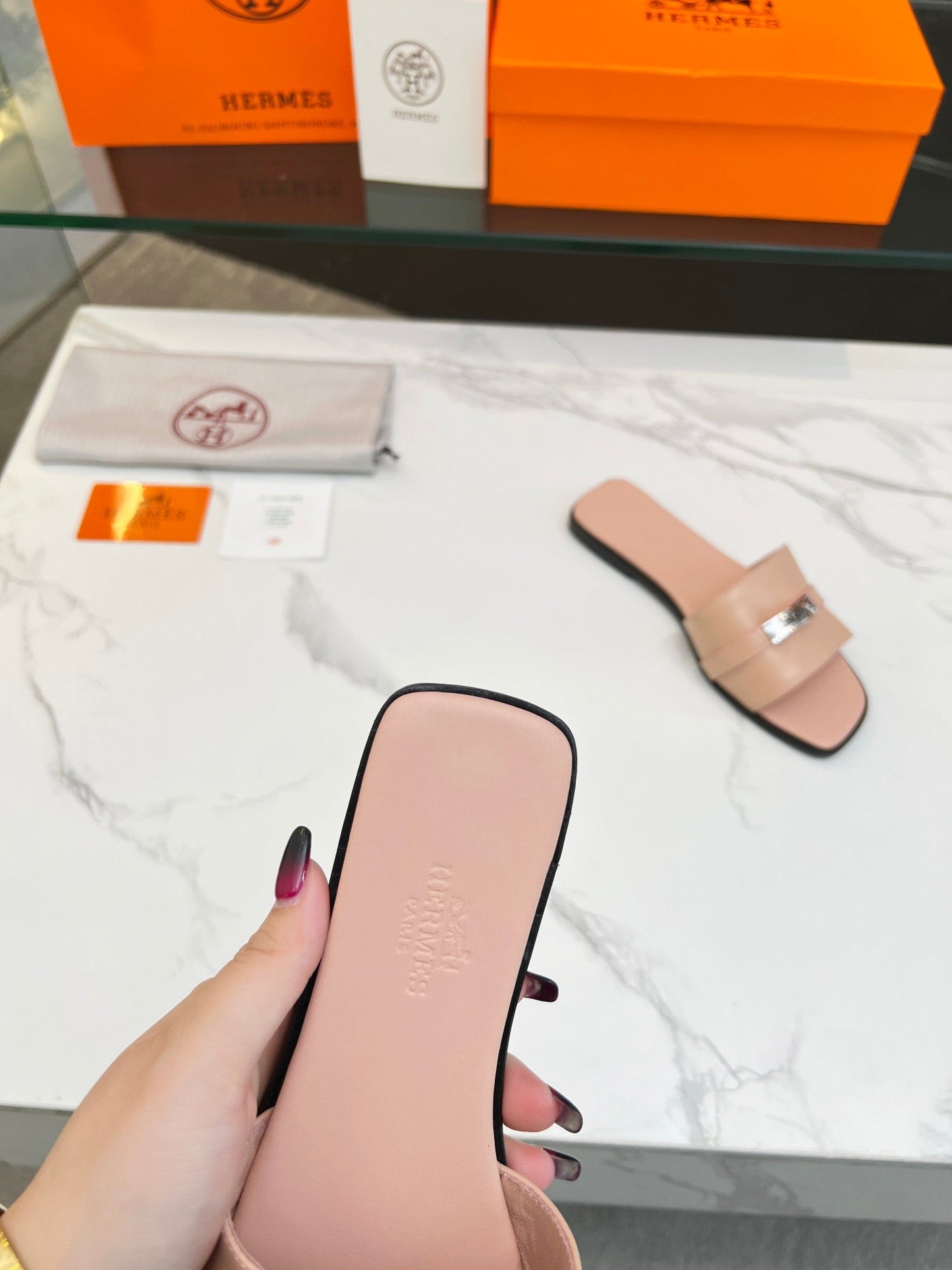 Giulia Sandal Rose Cannelle Calfskin